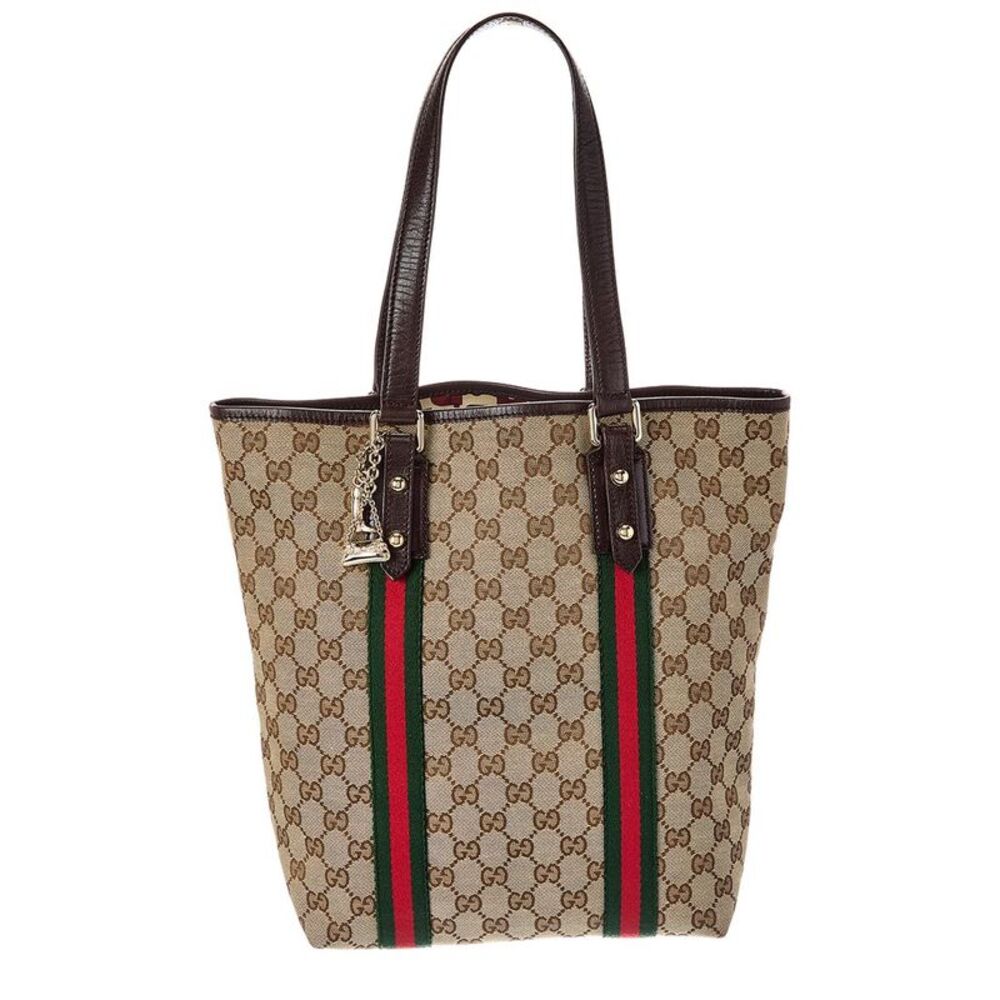 Gucci Beige Gg Canvas & Leather Jolicoeur Shopper Tote (Authentic Pre-Loved)